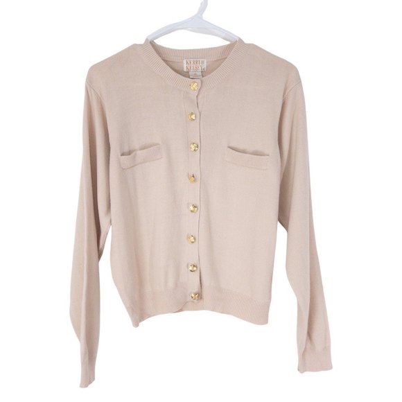Kerri & Kelsey Cardigan Sweater Womens Small Long Sleeve Rose Gold Button Down - Picture 1 of 7